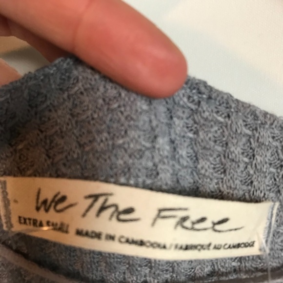 WE THE FREE PEOPLE North Shore Storm Grey Waffle Thermal Tunic Lounge Top XS - Picture 7 of 8